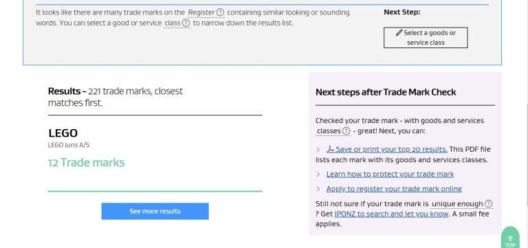 New Zealand Trademark Search Database - Trademark Search Database Search Results