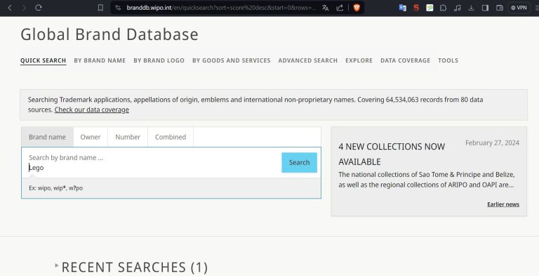 View of Spain Trademark Search Database