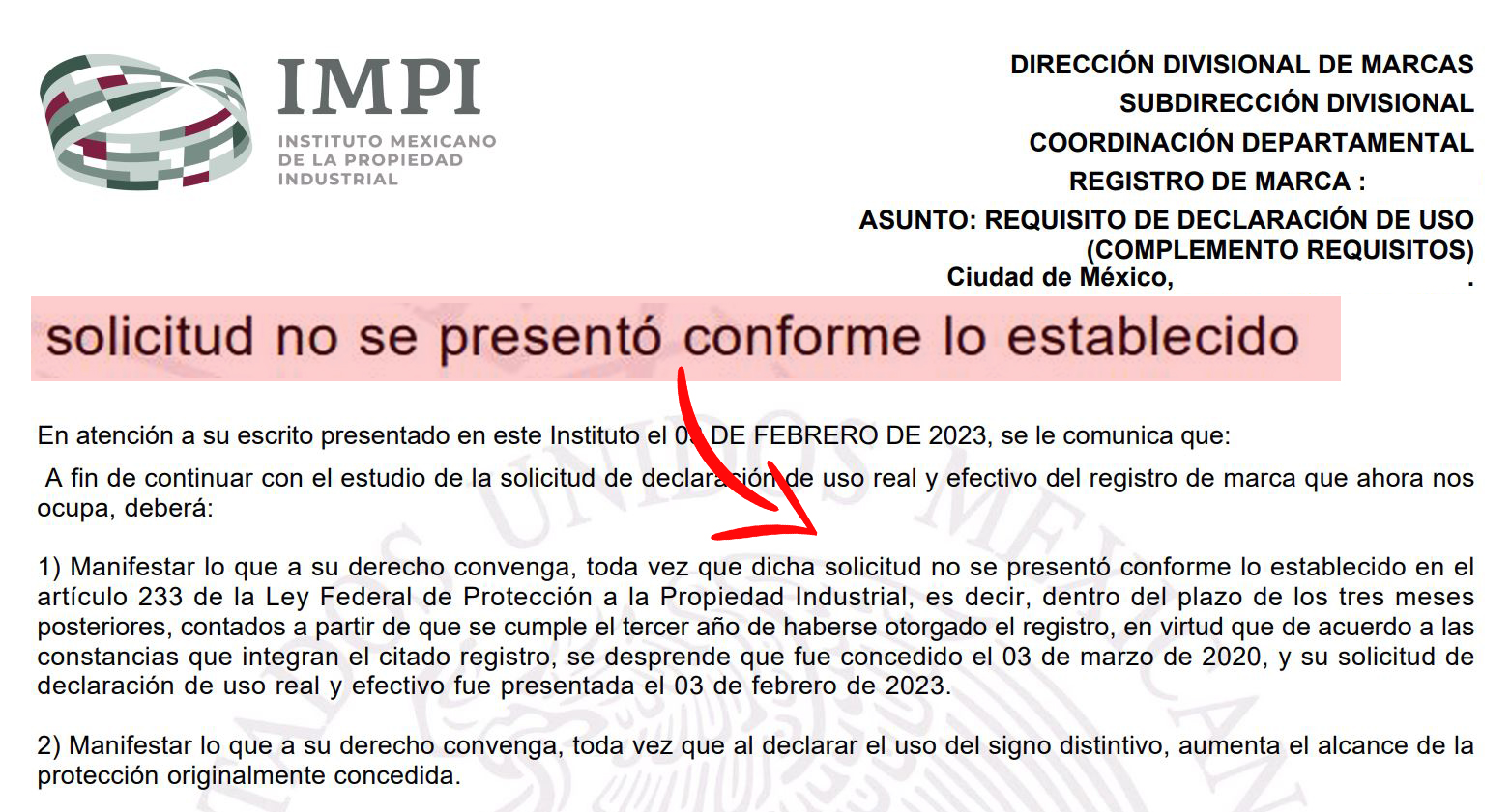 Declaración de Uso de Marca